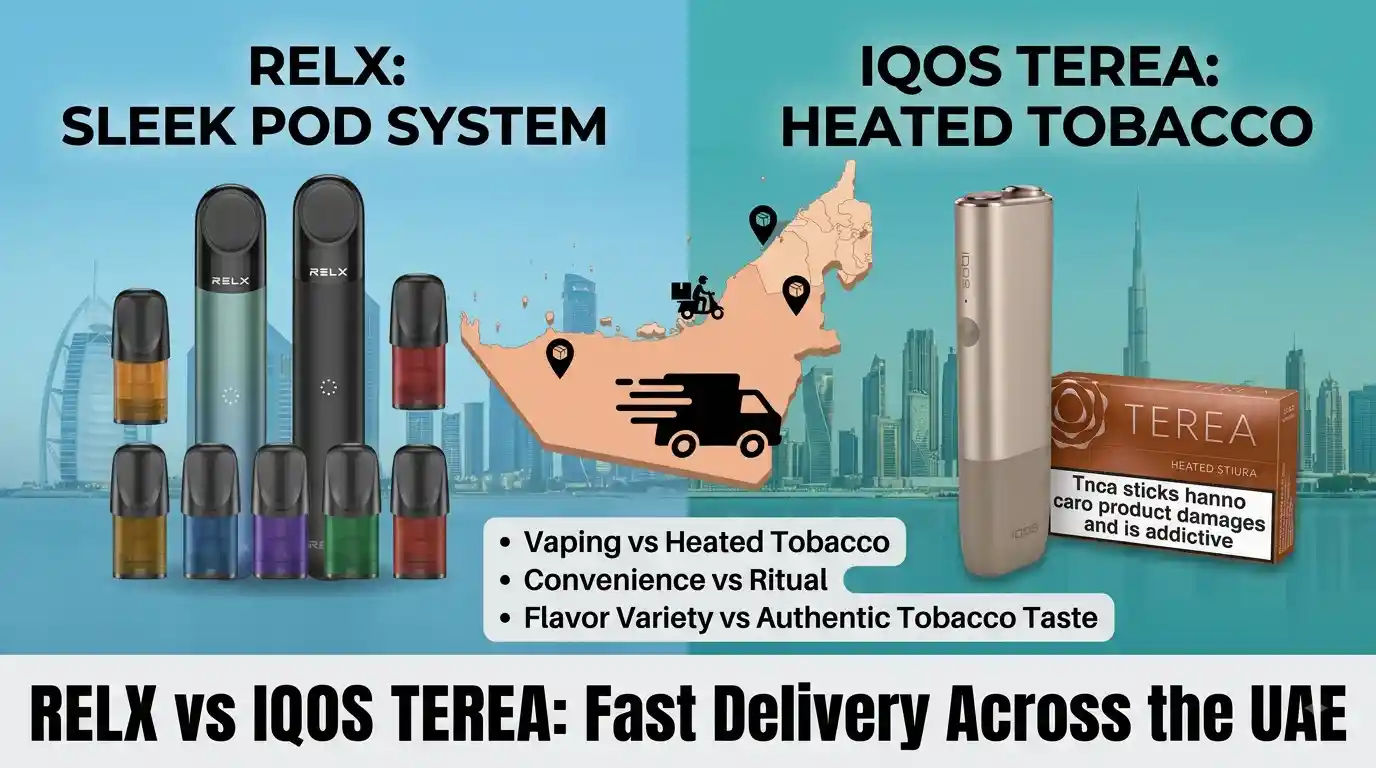 RELX vs IQOS TEREA Fast Delivery Across the UAE